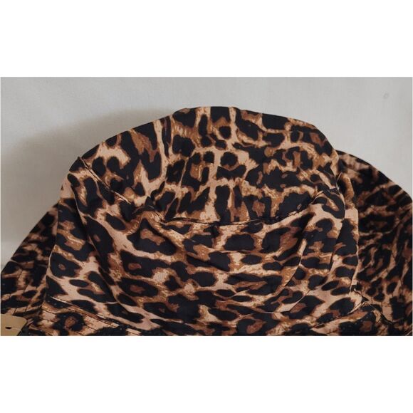 Women Leopard Striped Super Cool Round Wide Brim Hat Outdoor Beach Fishing Hike - Picture 1 of 4